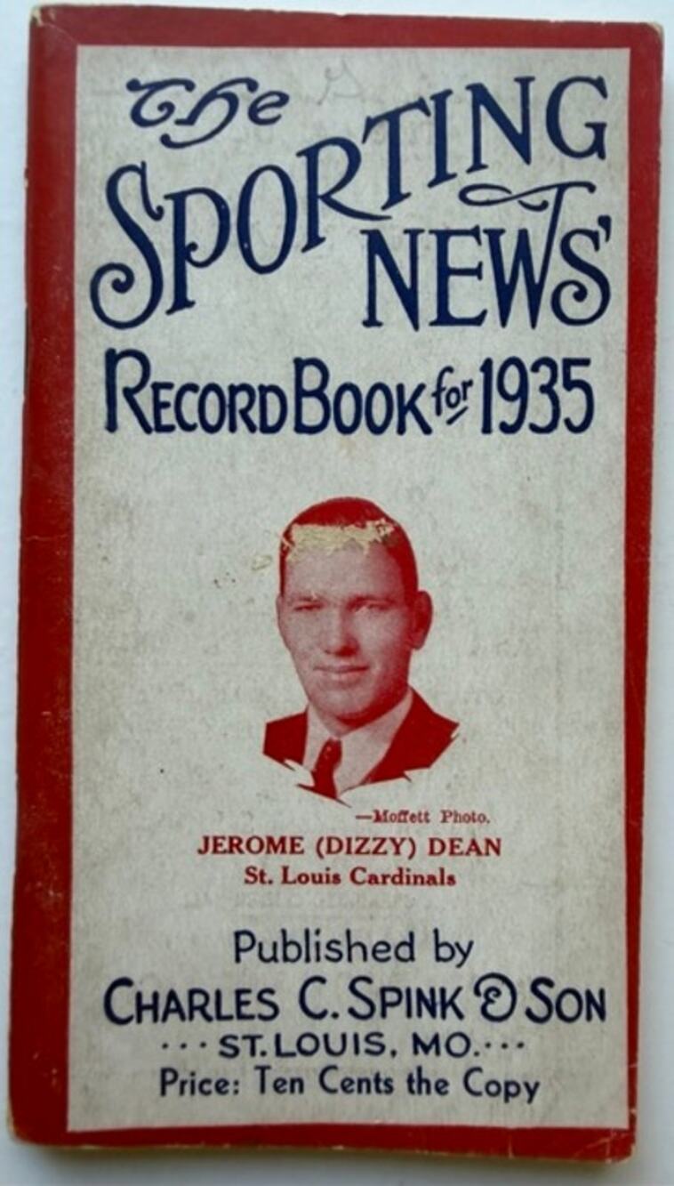 1935 Sporting News Record Book Dizzy Dean Lou Gehrig St. Louis Cardinals Yankees